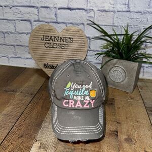 Graphic Baseball Cap Hat Tequila Crazy Adjustable Summer Embroidered k bethos